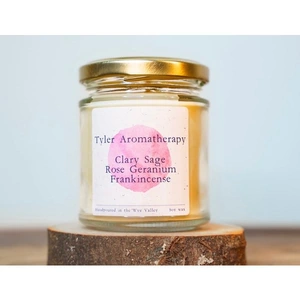 Tyleraromatherapy Clary Sage Rose Geranium + Frankincense soy aromatherapy candle