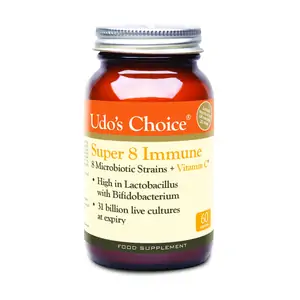 Udo's Choice Super 8 Immune 8 Microbiotic Strains + Vitamin C 60's