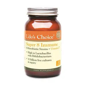 Udo's Choice Super 8 Immune 8 Microbiotic Strains + Vitamin C 30's