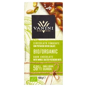 Vanini - Organic Dark Chocolate With Whole Salted Pistachio Nuts 100q (x 12pack)