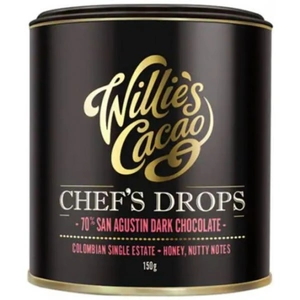 Willies Cacao San Augustin 70% Dark Chocolate Chefs Drops 150g (6 minimum)