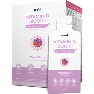 Yourzooki Vitamin D Zooki - Mixed Berry Flavour - 3000iu Vegan Vitamin D3 and 100mcg Vitamin K2 per Serving - Box of 14